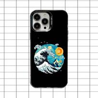 Didžioji Banga prie Kanagavos telefono dėklas iPhone 16,15,14,13,12,11,8,7,Pro,Max,Plus,Mini,XS,SE Anti Drop Juodas Matinis Kietas iPhone11PROMAX