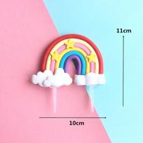 Large Rainbow Cake Decoration Ornaments: Anti-tip Fondant Inserts for Adult & Children Birthday Cakes