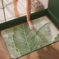 Diatom Mud Absorbent Quick Drying Floor Mat for Bathroom Entrance, Anti Slip Floor Mat for Bathroom, and Anti Fall Toilet 43X75CM black