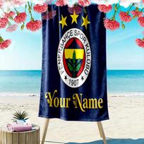 Individualus vardas Fenerbahce sporto klubo spaudinys Paplūdimio rankšluostis, didelis minkštas greitai džiūstantis rankšluostis paplūdimiui, stovyklavimui, plaukimui -HE51 70cmx140cm(27x55inch) blue