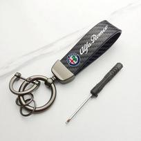 Car Sticker For Alfa Romeo 159 147 Car Key Chain Carbon Fiber Metal Key Ring Best Gift Jewelry For Alfa Romeo Giulietta 159 Mito EO0 gray