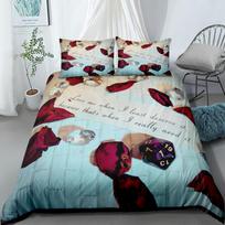 Water Surf Duvet Cover Set UK Single Double Queen US Twin Full King Size Bed Linen Set 140x210cm gray
