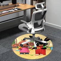 Bing & Bubbles Chair Mat Round Carpet - Cute Cartoon Characters Decorative Rug for Home Office Living Room Bedroom Gift0503b 100cm by 100cm gray