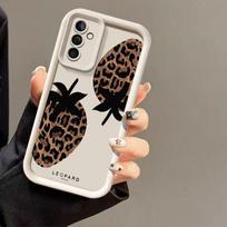 Strawberry Leopard Print Case for Samsung A55/A53, S24 Ultra/S23 FE, Note 20 Ultra Samsung S25 black