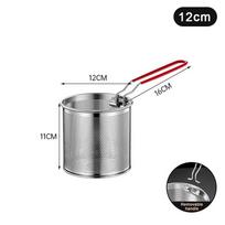 Nerūdijančio plieno keptuvės tinklelis Virtuvės keptuvės krepšelis Kepimo krepšelis Keptuvė Aliejaus keptuvė Nukošėjas Makaronų šaukštas Kiaurainis Bulvytės 12cm gray