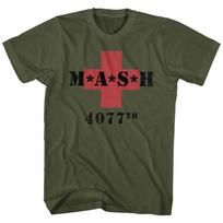 MASH 4077th Red Cross T-Shirt, Retro Army Hospital Logo Tee, Unisex Fan Shirt L black