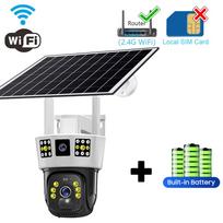 4G SIM Card Wifi 12MP Solar Camera 6K Outdoor IP Wireless Home Security CCTV Surveillance PTZ Night Vision PIR Human Detection WiFi Cam