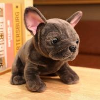 28cm Bulldog Plush Toy Realistic Stuffed Animals Black Grey Bulldog Plush Lifelike Pet Dog Soft Doll Gift about 28cm pilka