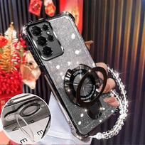 For Xiaomi Redmi 14C Note14 Note 14 Pro Plus Pro+ Note 14S 4G 5G Case Shockproof Glitter Plating Magnetic Holder Bracelet Cover Silicone&Redmi Note 14 Pro 5G (Global) juoda