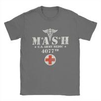 2025 Novelty Mash 4077 TV Show T-Shirt Men Women Cotton T Shirt Short Sleeve Tee Shirt Clothing Summer Tops Streetwear Oversized M gray