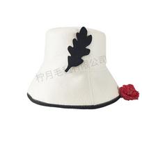 Custom Wool Felt Sauna Bucket Hat with Logo - White, Trendy, Handmade 22x28cm balta