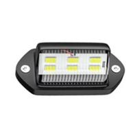 6 LED Car License Number Plate Light For SUV Truck Trailer Van Tag Step Lamp White Bulbs Car License Plate Lights 2PCS-Black Shell gray