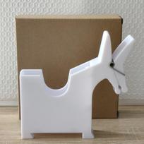 Monkey Business Little Horse Sticky Note and Pen Holder - Creative Office Organizer white