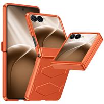 Samsung Galaxy Z Flip 8 apsauginis dėklas su pilna vyrio apsauga, grūdinto stiklo ekrano apsauga ir kameros apsauga - Raudonas violetinė