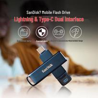 SanDisk 64GB iXpand Flash Drive with Type-C & Lightning gray