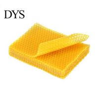 Crafts 10Pcs Natural DIY Beeswax Sheets Eco-friendly Beekeeping Honeycomb Equipment Bee Comb Honey Frame for Candle Kit geltona