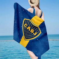 Boca Juniors Crest Design Beach Towel, Quick-drying, Easy to Care for, Use for Both Fitness and Beach Vacations,Sports Essential Fan Gift 70cmx140cm(27x55inch)