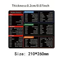 NonSlip Desk Mat Rubber Excel Shortcuts Mousepad New Office Software Mousepad  Software Excel 210*260*2mm