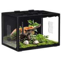 Terrarium for Land Turtles and Reptiles with Thermometer 18-34 degrees C, 60x40x40.5 cm, Black 60 x 40 x 40.5 cm
