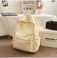 Schoolbag Campus Fashion School Bag Junior High School Girls Girl Atmosphere Polka Dots Versatile High-value Female Student Backpack white
