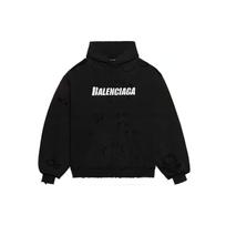 Balenciaga Caps Destroyed Oversize Fit Hoodie 659403TKVB61093 S juoda