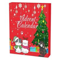 Yousheng Cat Advent Calendar Cats Interactive Play Toys Christmas Countdown Calendar with Assorted Cat Toys for Indoor Cats Entertainment Health C red