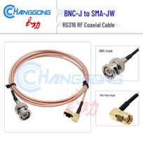 BNC Male to SMA Right-Angle Male Adapter Cable for Oscilloscope (SMA-JW/BNC-J) 10cm white