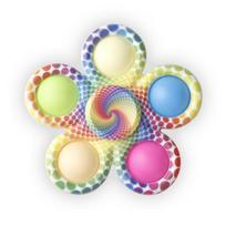Sensorinis Fidget Spinneris, Pirštų Žaislai, Tie Dye, Paprastas Stumdomas Burbulas, Rankinis Spinneris ADHD, Autizmui, Nerimui, Stresui Malšinti, Dovanos gray