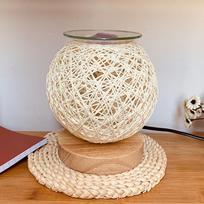 Rattan Ball Electric Burner Fragrance Oil Heater white