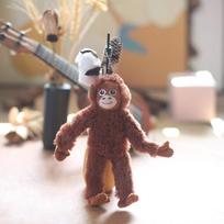Lovable And Soft Monkey Plush Toy Keychain Cute Stuffed Animal Doll 20cm beige