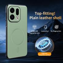 For OPPO Find X9 Pro Camera Protection Leather Texture Case For Find X9Pro Magnetic Wireless Charging Thin Back Cover Bumper For OPPO Find X9 žalia
