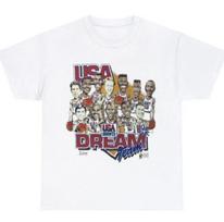 Vintažiniai 1992 m. JAV Dream Team Krepšinio Barselonos Olimpinių žaidynių Marškinėliai XXXXL gray