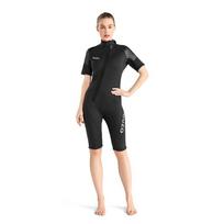 3mm Womens Shorty Wetsuit Snorkeling Diving Surfing Warmth UV Protection Chloroprene Neoprene Full Body Suit XS black