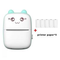 Portable Thermal Printer MINI Wirelessly BT 203dpi Photo Label Memo Wrong Question Printing With USB Cable Imprimante Portable mėlyna