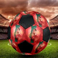 1PC Cristiano Ronaldo Pride size 5 soccer ball PrahaIndoor Soccer Ball Colorful All Ages Machine Stitched PVC Competition Ready Durable High-Bounce black
