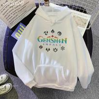 Genshin Impact Hoodie Žaidimo Anime Spausdinimas Laisvas Kišenė Septyni Elementai Harajuku Žieminiai Drabužiai Džemperis Korėjietiško Stiliaus XL blue
