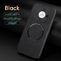 For Honor X9B Fine Hole PU Cow Pattern Leather Outer Magnetic Ring Soft Edge Anti-Drop Anti-Fingerprint Phone Case For Honor X9B juoda