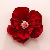 Wedding Bedside Crepe Paper Flower Décor - Artificial Flowers for Bedroom Wall & Engagement Decorations red