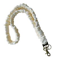 Elastic Cotton Lanyard for Name Badge Card Holder Elastic Neck Lanyard For Key Holder Phone Identity Card Badge Holder žalia