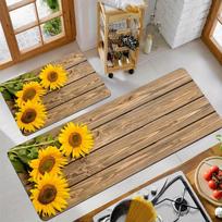 Beautiful Sunflower Print Area Rug, Soft Non-Slip Machine Washable Floor Mat for Kitchen Bathroom Entryway Home Decor 40x60cm