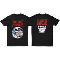 Retro branduolinės atakos grupės dvipusiai grynos medvilnės juodi visų dydžių marškinėliai (S-4XL) Vyriški kasdieniai gatvės stiliaus trumparankoviai S juoda