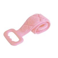 Silicone Exfoliating Back Scrubber Bath Strap 60cm Long with Handles for Deep Cleansing and Skin Smoothing Body Wash Accessory One Size rožinė
