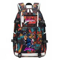 JoJo's Bizarre Adventure Print Student Bookbag Large Capacity Casual Daypack for Teens Kids School Travel black