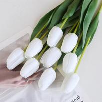 Tulpė Dirbtinė Gėlė Drėkinanti Dirbtinė Gėlė Rekvizitai Vestuvių Gėlių Dekoracija 5pc balta