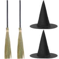 Helovino raganos šluota Plastikinė raganos šluotkočio šluota Rekvizitas Raganos šluota one size black