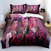 K-Pop Bedding Set Demon Hunters Themed Colorful Print Polyester Student Dormitory Bed Sheet Duvet Cover Kid Gift Home Textile US Twin(172x218cm) bordinė