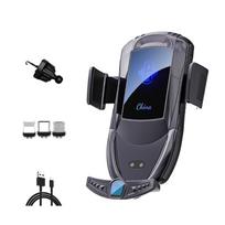 40W QC3.0 Magnetic Charger Stand Holder Auto-Clamping Car Air Vent Phone Holder for 14 / 13 / 12/ S10 / S9 / S8 / Note10 gray