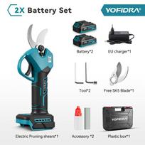 YOFIDRA 30mm bešepetėlinės elektrinės genėjimo žirklės, 2 greičių, belaidės, įkraunamos, šakų pjoviklis, sodo įrankis, skirtas Makita 21V baterijos kaiščiui 1 Battery