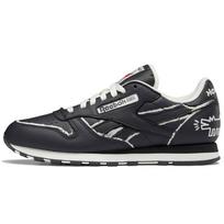 Keith Haring x Reebok Classic Leather Šuo Juodoji lenta Kreidelės Piešinys Vyriški Sportbačiai Pilki Pure-Grey-8 GZ1456 40.5 gray