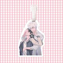 Time Agents Cute Luggage Tag & Keychain Ornament – Two-Dimensional Female Fan Badge Gift white